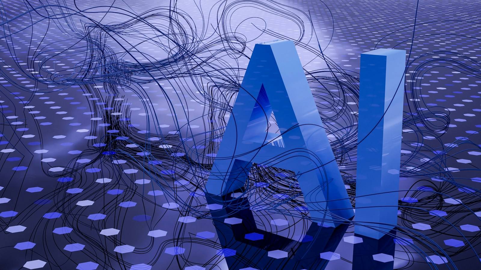 Abstract visualisation of an AI-driven financial analytics platform